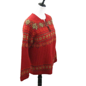 Field Gear Patterned 100% Shetland Wool Zip Front Cardigan Sweater Size Small